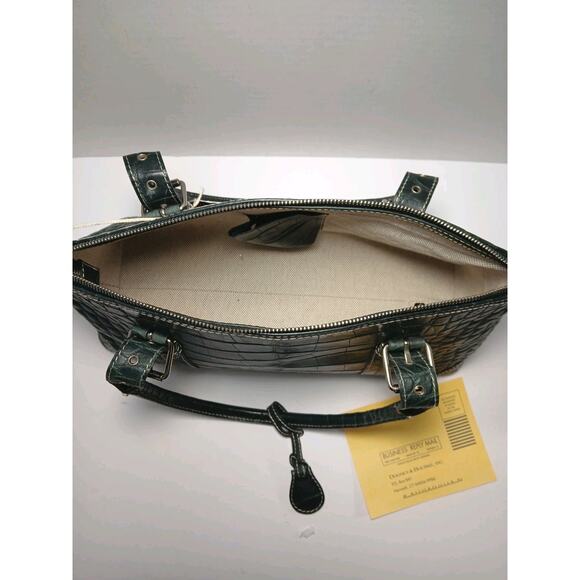 VTG Dooney & Bourke Bayou Croc Embossed Leather Shoulder Satchel Handbag - Picture 6 of 11